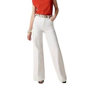 NWT J. Crew Wide Leg Denim Trouser Jeans in White Sz 27